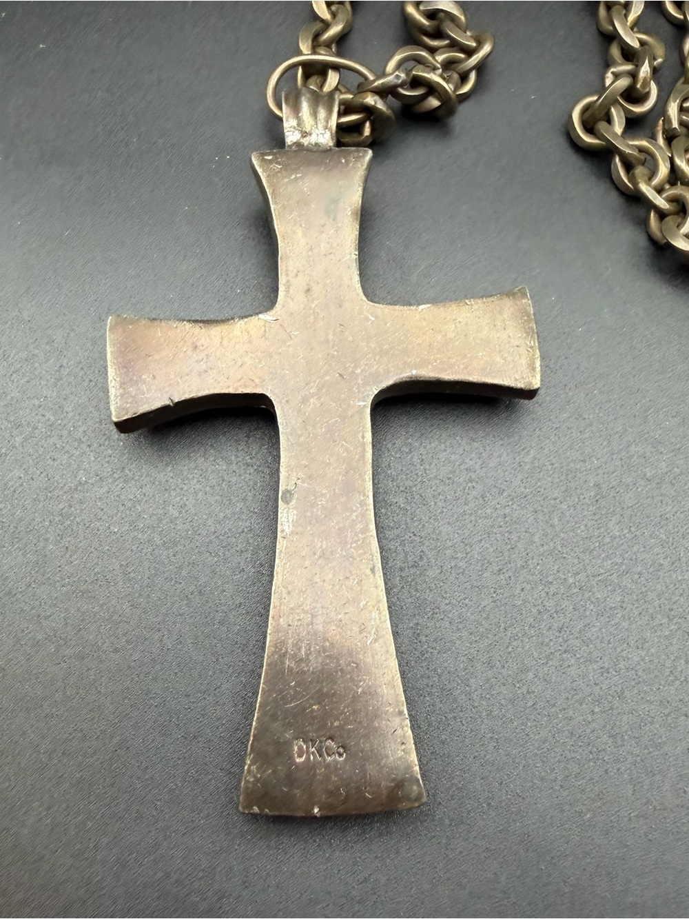 Vintage DKCo Donna Karan Runway Cross chain pendant #F37 - Picture 3 of 11